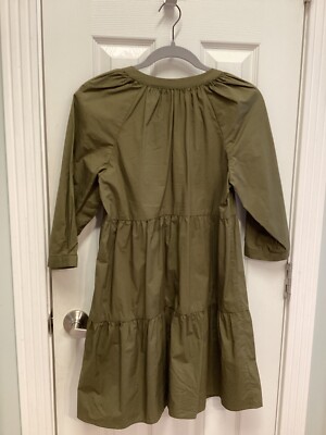 Sanctuary Button Babydoll Mini Dress Olive Oil, Size XS, 100% Cotton