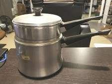 Vintage ~ MIRRO 2 Qt Aluminum Double Boiler w/ Lid ~ Made in USA
