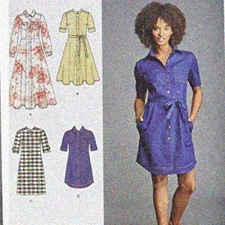 ChicStitch Women's Shirt Dress Patterns, Sizes 6-14