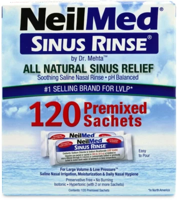 NeilMed ® SINUS RINSE - 120 Premixed All Natural Sachets -**FREE FAST DELIVERY**