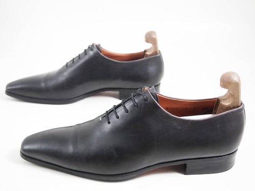 Santoni Wholecut Oxfords Black Leather 
