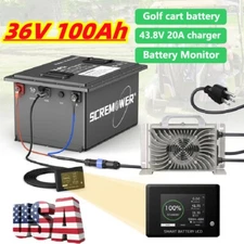  LiFePO4 36V 100Ah Lithium Golf Cart Battery 200A BMS 15000+ Cycle 10 Year lot