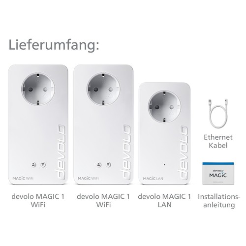 devolo Magic 1 WiFi Powerline 1200 Mbps Mesh WLAN Verstärker LAN-Port 3x Adapter - Bild 8 von 9