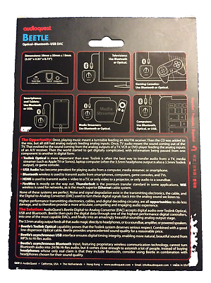 Audioquest Beetle Bluetooth USB Digital to Analog Converter Audioquest Beetle Bluetooth USB Digital to Analog Converter