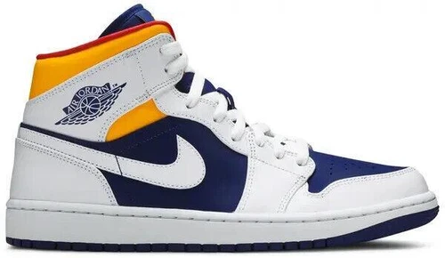 Jordan 1 Mid White Deep Royal Blue