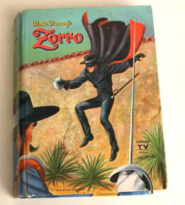Vintage Walt Disney's Zorro Hardcover Book Told by Steve Frazee - TV Edition