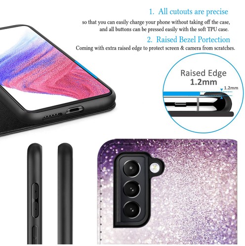 Personalised Leather Wallet Case Marble Cover For Samsung Galaxy S24 S23 A15 A05 - Picture 25 of 84