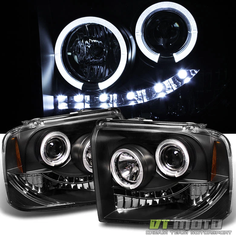 Faros proyectores LED halo superduty negros 2005 2006 2007 Ford F250/F350/F450 Foto 4 de 4