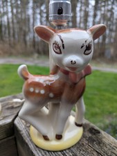 Vintage 1950s Ceramic Fawn Deer Bambi Lamp MCM Nursery Lamp