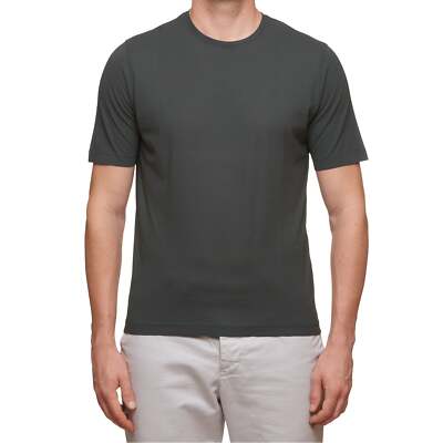 Kiton KIRED ''Baciomc'' Gray Exclusive Crepe Cotton Short Sleeve T-Shirt Slim XXS