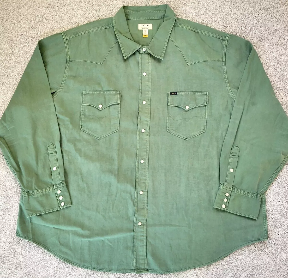 Green pearl snap best sale shirt