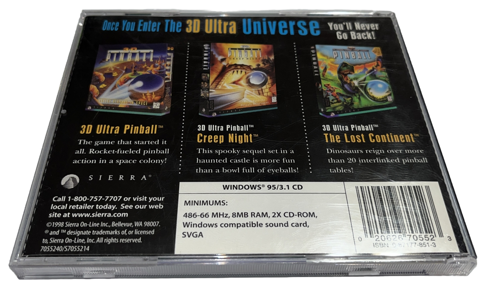 3-D Ultra Minigolf PC CD-ROM Sierra On-Line 1997 game for Windows 95/3.1