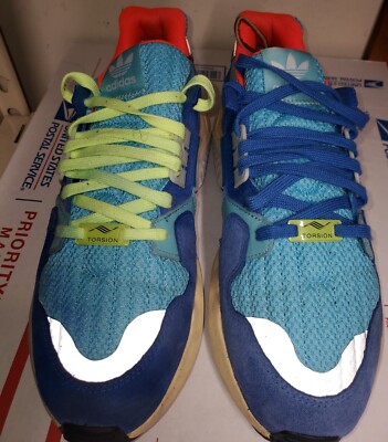 Adidas ZX Torsion Bright Cyan Size 10 EE4787 Sneakers Lace Up | eBay