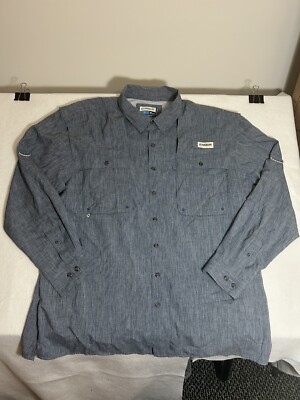 Chemise De Pêche Magellan Fish Gear Pour Homme - Grise, Manches Longues, Taille 2XL, Coupe Décontractée