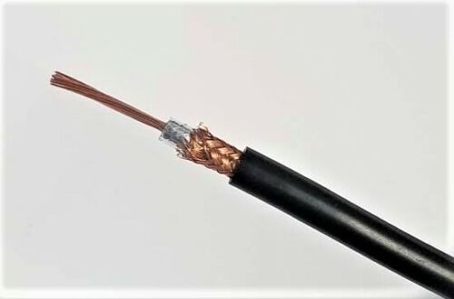 50' feet Black Coaxial RF Cable RG8X Mini Double Shield 50 Ohm BR8XDS Ham CB - Picture 2 of 2
