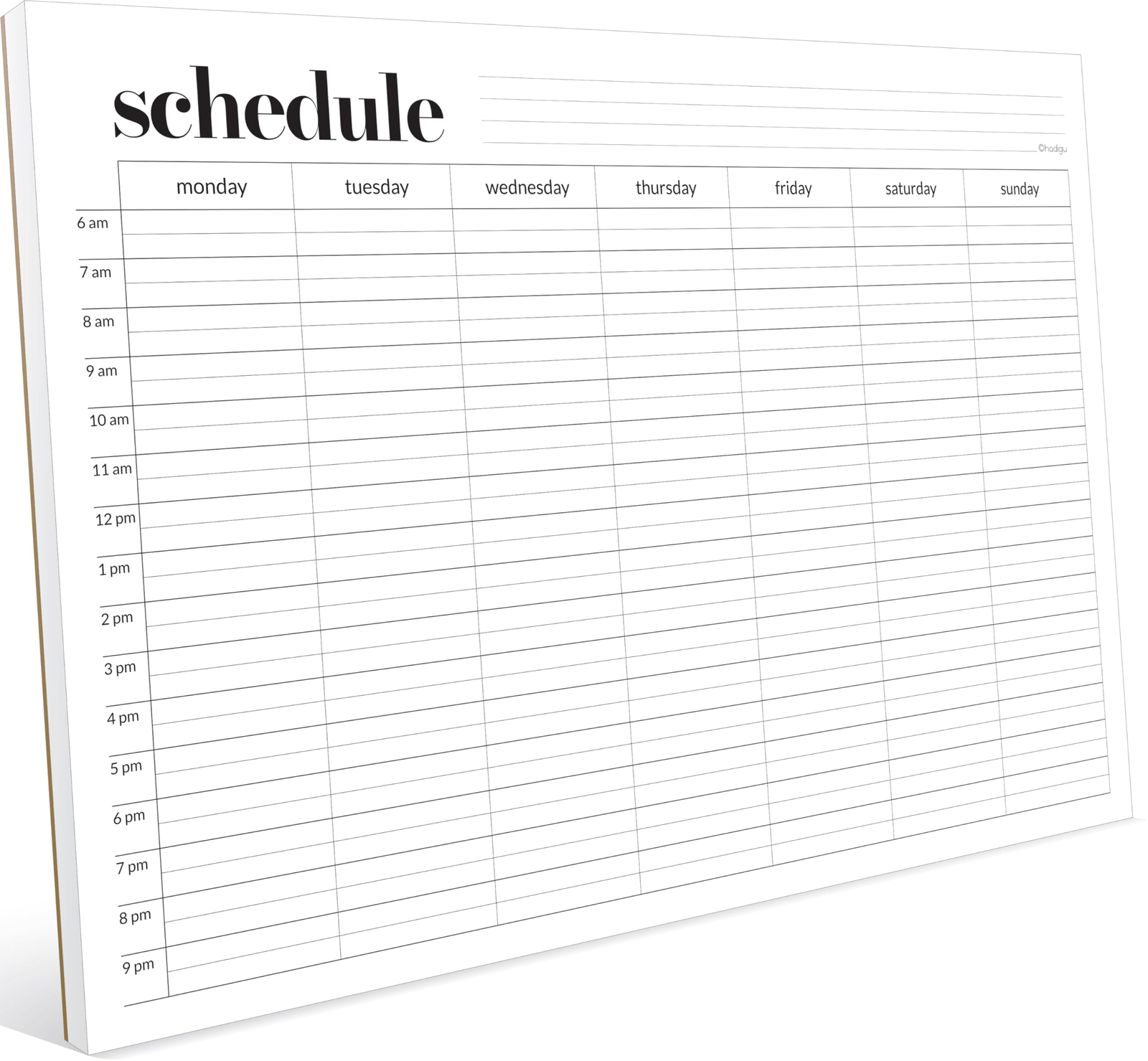 Weekly Schedule Pad, Weekly Planner Notepad, Tear Off Undated Weekly Planner ...