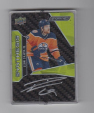 Leon Draisaitl 2019-20 Engrained Synthesis Carbon Fiber   Autograph Card