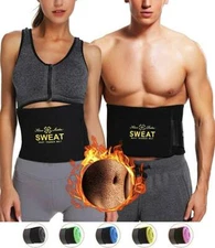 Men Women Waist Trainer Belt Sweat Wrap Tummy Control Stomach Fat Burner Girdle
