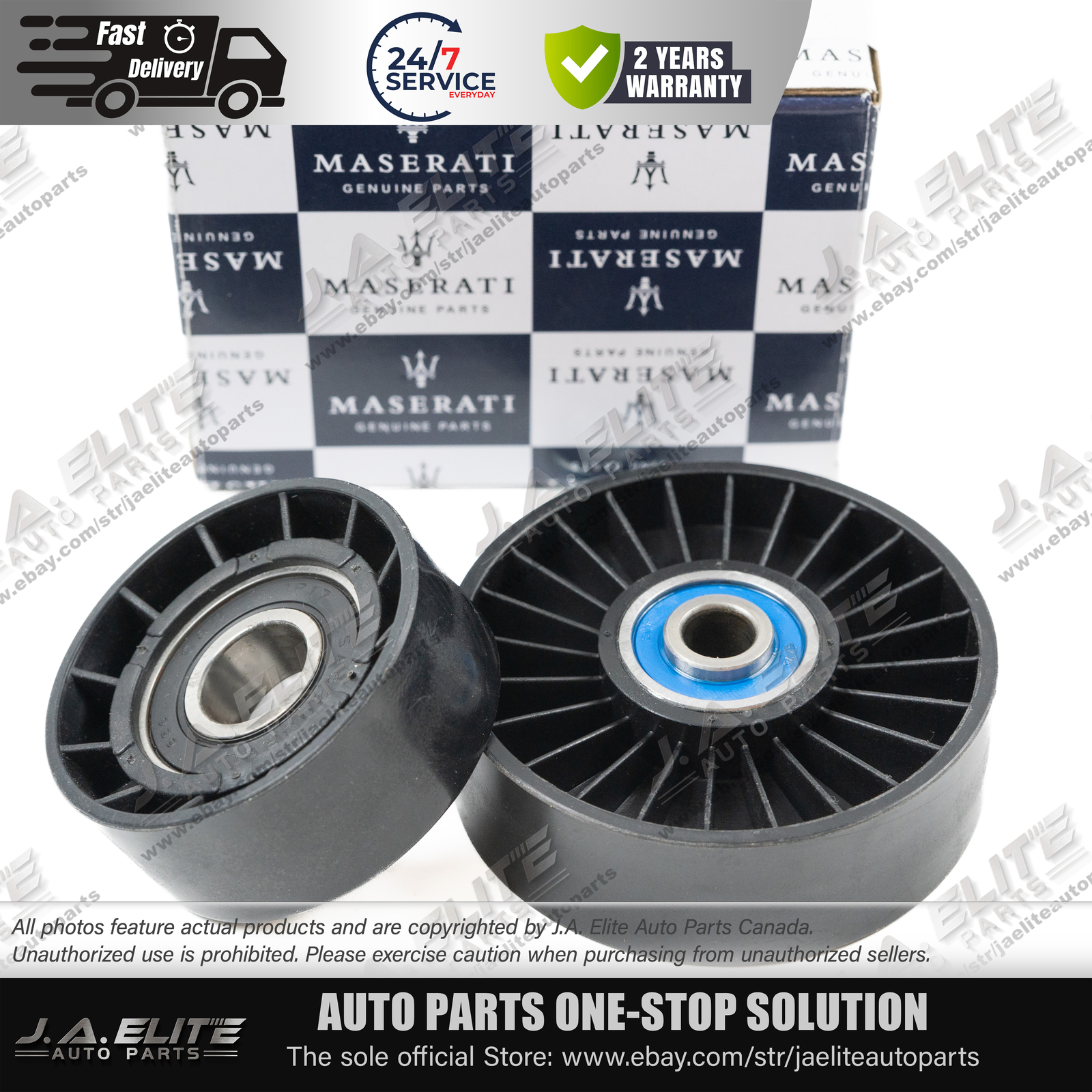 2pcs Genuine Belt Tightening Pulley fit Maserati Quattroporte GranTurismo GC