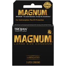 TROJAN MAGNUM LARGE Lubricated Latex Condoms 3 Pack 