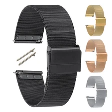 0.4 Line Milanese Stainless Steel  Watch Band Strap Quick Release 18 20 22mm