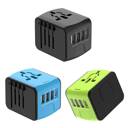 International Universal Travel Adapter 3 USB &Type-C Outlet Converter Plug Power - Picture 11 of 14