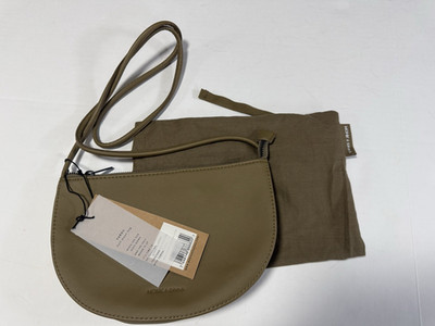 Monk And Anna Women Crossbody Half Moon bag Brown Olive Vegan Leather