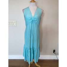 Calvin Klein Gauze Knot Front Empire Waist Midi Dress Sleeveless Size 10