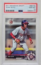 2017 Bowman Paper JUAN SOTO Rookie Card RC PSA 10 Gem Mint
