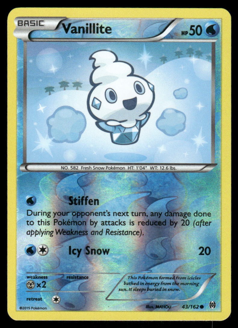 2015 Pokemon Vanillite Common BREAKthrough 43/162 Reverse Holo HP