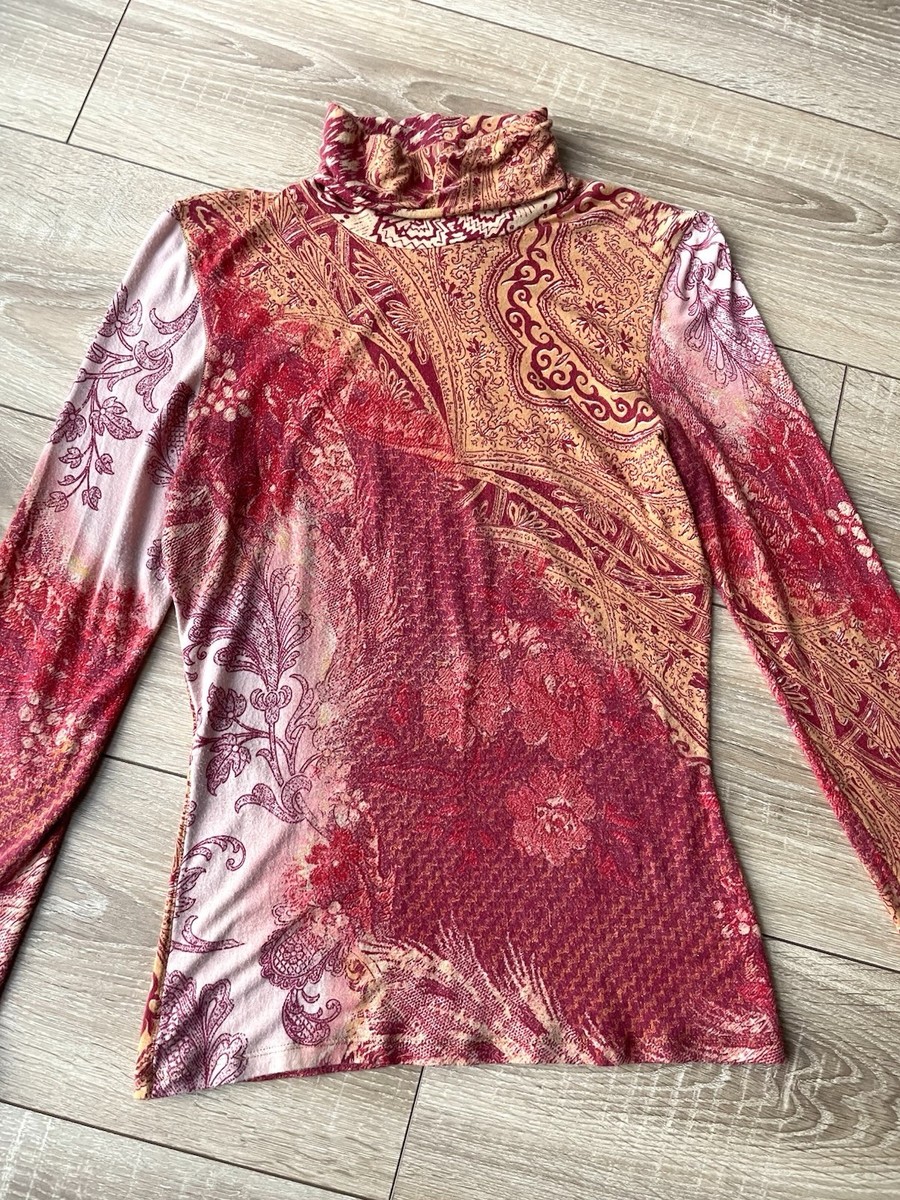 CLASS Roberto Cavalli 長袖トップス Vintage Roberto Cavalli Class Paisley Printed Top Long Sleeve