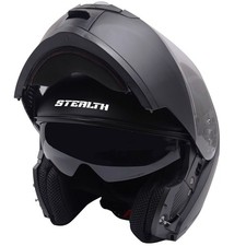 Stealth V159 Flip-Front Motorcycle Helmet Matt Black Size L / Large