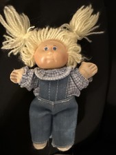 Vintage 1984 Cabbage Patch Kids Mini Blond Hair 5" Doll With Pigtails EUC