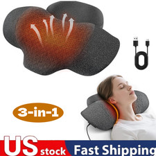 3 in 1 Electric Neck Massager Pillow Portable Traction Massager w/Heat Function
