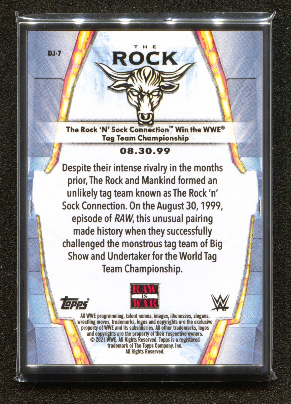 2021 Topps Transcendent WWE The Rock Dwayne Johnson #/50 Silver Metal Frame Card view 2