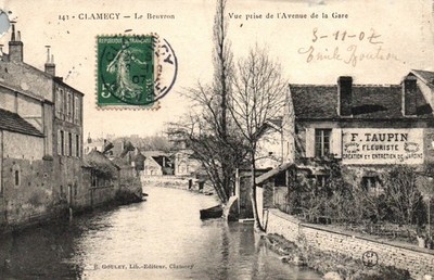 CPA 58 - CLAMECY (Nièvre) - 142. Le Beuvron. Ansicht von der Avenue de la Gare