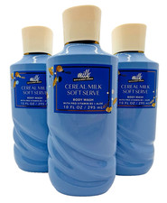Bath Body Works Cereal Milk Soft Serve Body Wash 10 Oz x3 SEALED