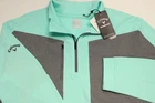 CALLAWAY STRETCH POLY SPANDEX 1/4 ZIP GOLF PULLOVER--L--NANOTEX--NEW!! TAGS!!!