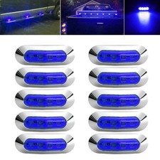 Uwdesy 10Pcs Blue 4 Led Side Marker Lights Front Rear Interior Clearance Tail