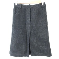 PRADA SPORT 100 wool knee-length slit tweed skirt size 38 black Women USED