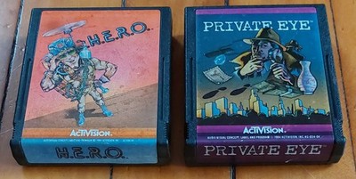 Atari 2600 ACTIVISION Games RARE 2 Cartridge Lot  HERO H.E.R.O. + Private Eye