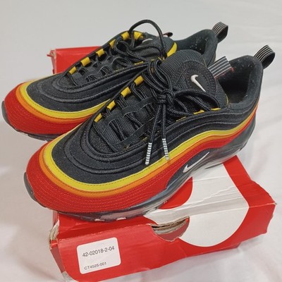 Nike Air Max 97 QS CT4525-001 Mens Sz 9 Black Chile Red Yellow Running Shoes Nike Air Max 97  main image 3