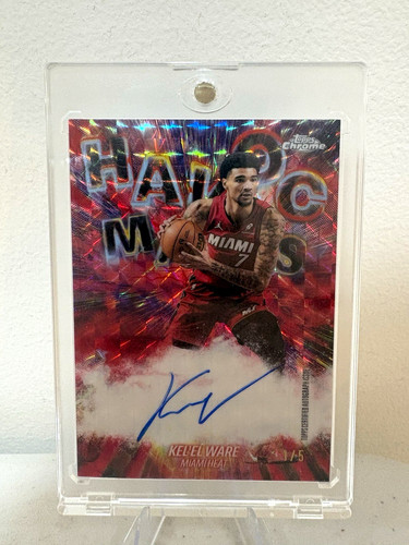2025-26 Topps Chrome Updates Kel'el Ware Miami Heat Havoc Marks Auto HM-KW /5