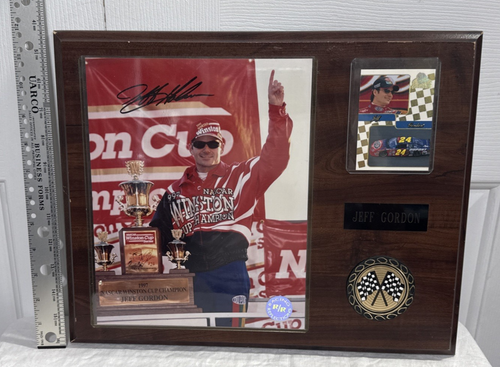 Jeff Gordon Signed Photo Plaque Card 1997 Nascar Legend 3 Time Winston Cup Champ - Picture 8 of 11