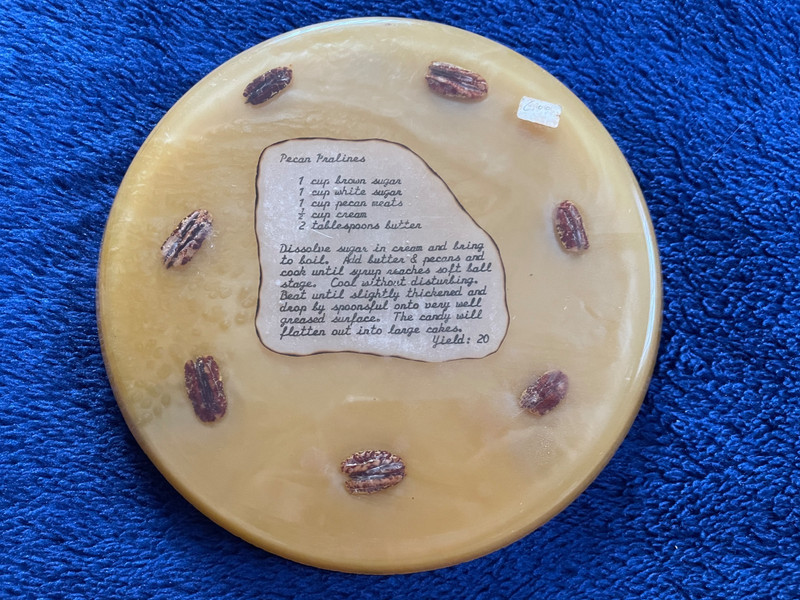 Vintage Lucite New Orleans Praline Recipe Trivet
