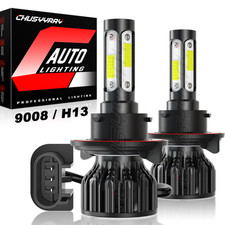 H13 9008 Led Headlight Bulbs Kit 100w 10000lm Hilo Beam Super Bright White