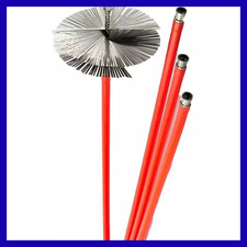 Kit Spazzacamino Scovolo Canna Fumaria Pulisci Pulizia Camino Caminetto Stufa