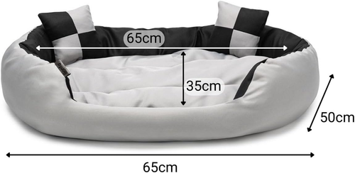 4 in 1 Lettino per Cane, (S) 65X50 Cm Nero/Grigio - Foto 4 di 12