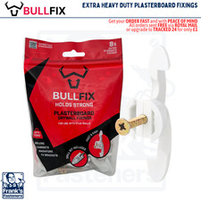 BULLFIX Extra Heavy Duty Plasterboard Fixings ● Pack 8/24/96 ● Holds 133kg