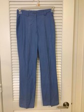 Jil Sander Blue Flat Front Trousers Twill Lux...